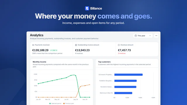 Screenshot of Billance for macOS: Where your money comes from, and where it goes