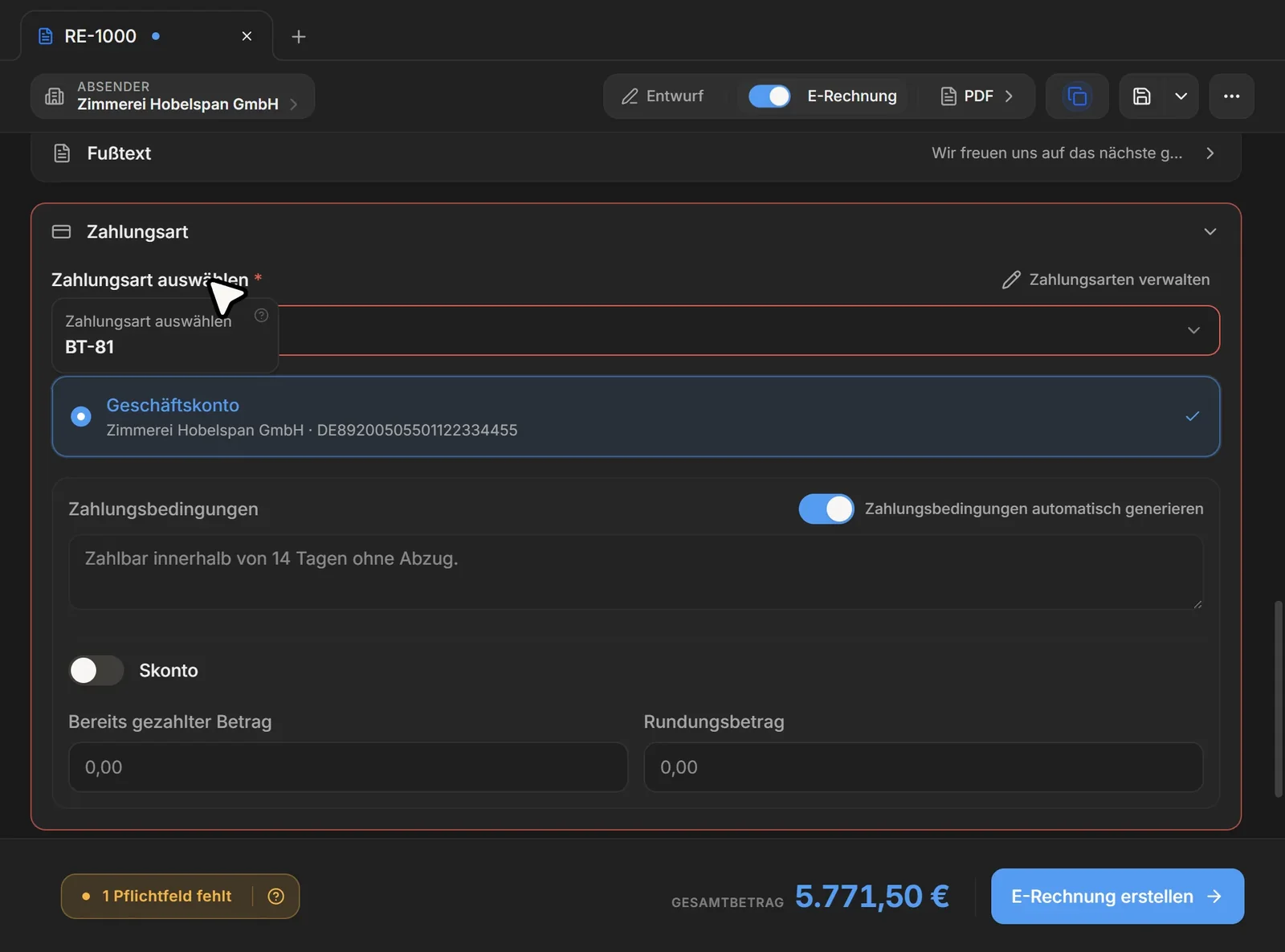 Direkt sichtbare BT-Nummern für maximale Transparenz